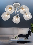 Люстра на штанге Rivoli Estefany Б0054743 цвет плафона/подвески Прозрачный, цвет арматуры Белый-3