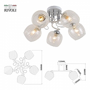 Люстра на штанге Rivoli Estefany Б0054743 цвет плафона/подвески Прозрачный, цвет арматуры Белый-4