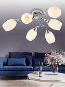 Люстра Rivoli Hollie Б0055379 цвет плафона/подвески Белый, цвет арматуры Хром-5