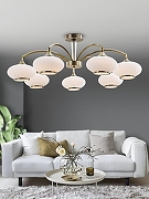 Люстра на штанге Rivoli Avarice Б0055609 цвет плафона/подвески Белый, цвет арматуры Бронза-2