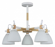 Люстра на штанге Rivoli Louise Б0060983 цвет плафона/подвески Белый, цвет арматуры Белый, Коричневый