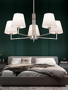 Люстра на штанге Rivoli Freda Б0062789 цвет плафона/подвески Белый, цвет арматуры Серебро-4