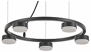 Люстра Rivoli Leontina Б0066428 цвет плафона/подвески Черный, цвет арматуры Черный