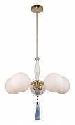Люстра на штанге Rivoli Cosmina Б0066502 цвет плафона/подвески Белый, Голубой, цвет арматуры Золото