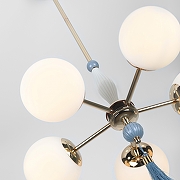 Люстра на штанге Rivoli Cosmina Б0066502 цвет плафона/подвески Белый, Голубой, цвет арматуры Золото-8