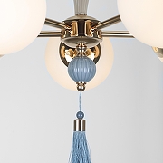 Люстра на штанге Rivoli Cosmina Б0066502 цвет плафона/подвески Белый, Голубой, цвет арматуры Золото-9