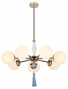 Люстра на штанге Rivoli Cosmina Б0066503 цвет плафона/подвески Белый, Голубой, цвет арматуры Золото-1