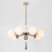Люстра на штанге Rivoli Cosmina Б0066503 цвет плафона/подвески Белый, Голубой, цвет арматуры Золото-2