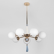 Люстра на штанге Rivoli Cosmina Б0066503 цвет плафона/подвески Белый, Голубой, цвет арматуры Золото-3