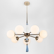 Люстра на штанге Rivoli Cosmina Б0066503 цвет плафона/подвески Белый, Голубой, цвет арматуры Золото-4