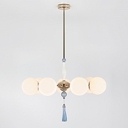 Люстра на штанге Rivoli Cosmina Б0066503 цвет плафона/подвески Белый, Голубой, цвет арматуры Золото-5