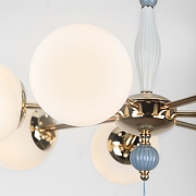 Люстра на штанге Rivoli Cosmina Б0066503 цвет плафона/подвески Белый, Голубой, цвет арматуры Золото-6