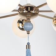 Люстра на штанге Rivoli Cosmina Б0066503 цвет плафона/подвески Белый, Голубой, цвет арматуры Золото-7