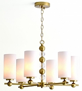 Люстра Rivoli Antonella Б0068107 цвет плафона/подвески Белый, цвет арматуры Латунь, Прозрачный-1