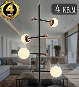Люстра на штанге Natali Kovaltseva LOFT LED LED LAMPS 81338 GOLD BLACK цвет плафона/подвески Белый, цвет арматуры Золото, Черный-2