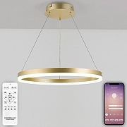 Подвесной светильник Natali Kovaltseva Oreol LED LAMPS 81296 цвет плафона/подвески Белый, цвет арматуры Золото-2