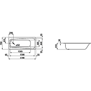 Стальная ванна Laufen Pro 170х75 2.2595.0.600.040.1 с антискользящим покрытием-1