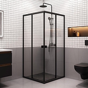 Душевой уголок AM.PM Sense 90х90 W76G-403-9090-BT профиль Черный матовый стекло прозрачное-1