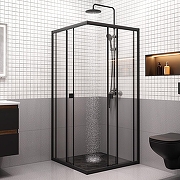 Душевой уголок AM.PM Sense 90х90 W76G-403-9090-BT профиль Черный матовый стекло прозрачное-2