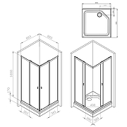 Душевой уголок AM.PM Sense 90х90 W76G-403-9090-BT профиль Черный матовый стекло прозрачное-11