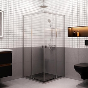 Душевой уголок AM.PM Sense 90х90 W76G-403-9090-MT профиль Хром матовый стекло прозрачное-1