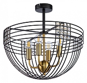 Светильник на штанге Indigo Fresco 10001/4C Black цвет плафона/подвески Прозрачный, Черный, цвет арматуры Черный