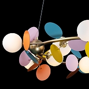 Люстра Loft it Mat1sse 10008/1050 mult цвет плафона/подвески Красный, Синий, Зеленый, цвет арматуры Золото-10