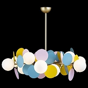 Люстра на штанге Loft it Mat1sse 10008/12 mult цвет плафона/подвески Белый, цвет арматуры Золото-2