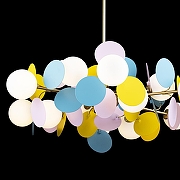 Люстра на штанге Loft it Mat1sse 10008/12 mult цвет плафона/подвески Белый, цвет арматуры Золото-4