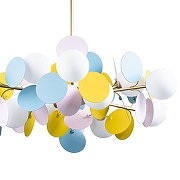 Люстра на штанге Loft it Mat1sse 10008/12 mult цвет плафона/подвески Белый, цвет арматуры Золото-5