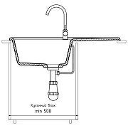 Кухонная мойка GranFest Unique GF-U-840L Графит-3