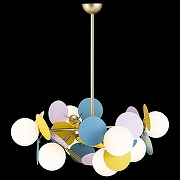 Люстра на штанге Loft it Mat1sse 10008/8 mult цвет плафона/подвески Белый, цвет арматуры Золото-1