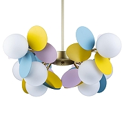 Люстра на штанге Loft it Mat1sse 10008/8 mult цвет плафона/подвески Белый, цвет арматуры Золото-2