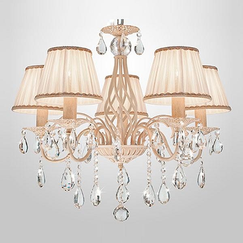 Люстра Eurosvet Amelia 10054/5 белый с золотом/прозрачный хрусталь Strotskis 