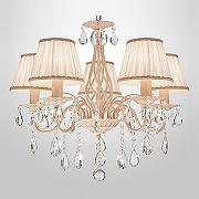 Люстра Eurosvet Amelia 10054/5 белый с золотом/прозрачный хрусталь Strotskis цвет плафона/подвески Белый, Прозрачный, цвет арматуры Белый