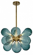 Люстра на штанге Loft it Miracle 10130/12 Blue цвет плафона/подвески Голубой, цвет арматуры Золото-1