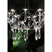 Подвесной светильник Divinare Rotondo 1019/02 SP-28 цвет плафона/подвески Прозрачный, цвет арматуры Хром-2