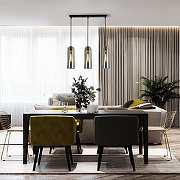 Подвесной светильник Escada Damask 10195/3S Smoke цвет плафона/подвески Светло-серый, цвет арматуры Черный-4