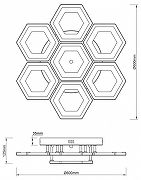Люстра Escada Hexagon 10204/7LED цвет плафона/подвески Белый, цвет арматуры Белый-7