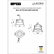 Встраиваемый светильник iLedex Mars 107-7W-D64-4000K-24DG-BK цвет Черный-3