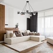 Люстра Escada Balance 1119/8S Black цвет плафона/подвески Дымчатый, цвет арматуры Черный-5