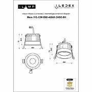 Встраиваемый светильник iLedex Mars 112-12W-D80-4000K-24DG-BK цвет Черный-3