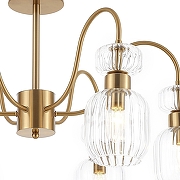 Люстра на штанге Escada Gloss 1141/6PL Clear цвет плафона/подвески Прозрачный, цвет арматуры Медь-2