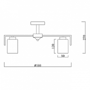 Люстра на штанге Escada Style 1142/5P Silver цвет плафона/подвески Белый, цвет арматуры Серебро-5