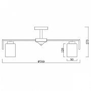 Люстра на штанге Escada Style 1142/7P Silver цвет плафона/подвески Белый, цвет арматуры Серебро-5
