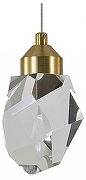 Подвесной светильник Indigo Cristallo 12053/1P Brass цвет плафона/подвески Прозрачный, цвет арматуры Бронза