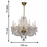 Люстра Favourite Simone 1736-8P цвет плафона/подвески Прозрачный, цвет арматуры Золото, Прозрачный-1