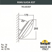 Накладной светильник Fumagalli Lucia 1R3.602.000.AYE27 цвет плафона/подвески Белый, цвет арматуры Черный-1