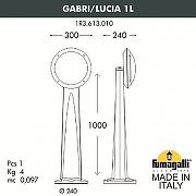 Ландшафтный светильник Fumagalli Lucia 1R3.613.010.LYE27 цвет плафона/подвески Белый, цвет арматуры Серый-1