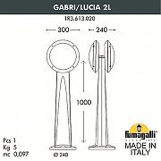 Ландшафтный светильник Fumagalli Lucia 1R3.613.020.AYE27 цвет плафона/подвески Белый, цвет арматуры Черный-1